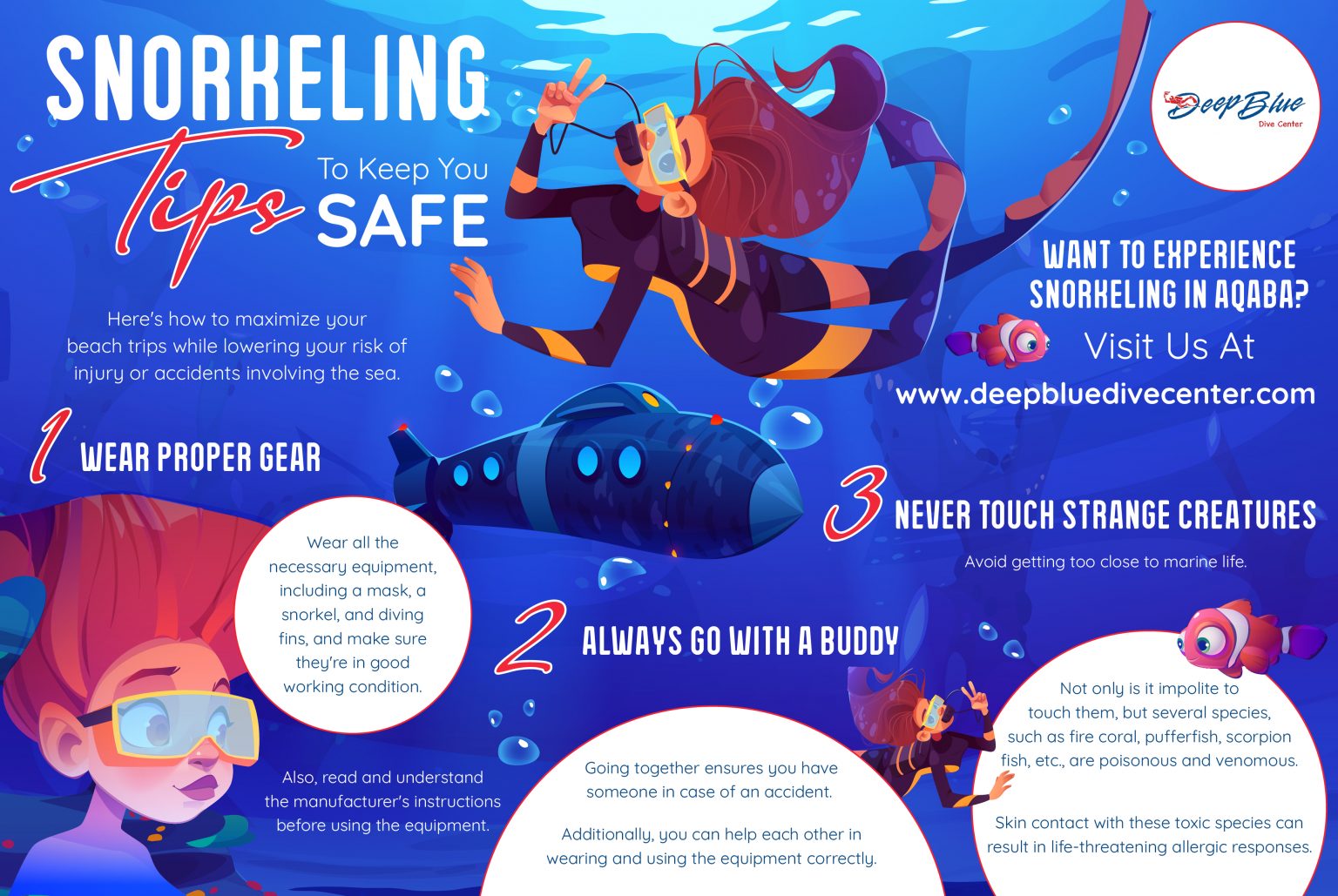 Snorkeling Tips to Keep You Safe - Infographic | Deep Blue Dive Center