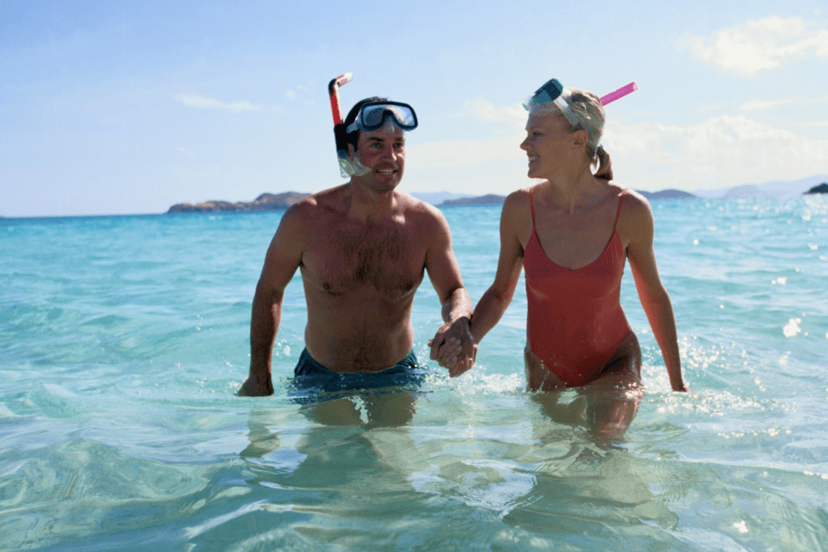couple on a snorkeling trip