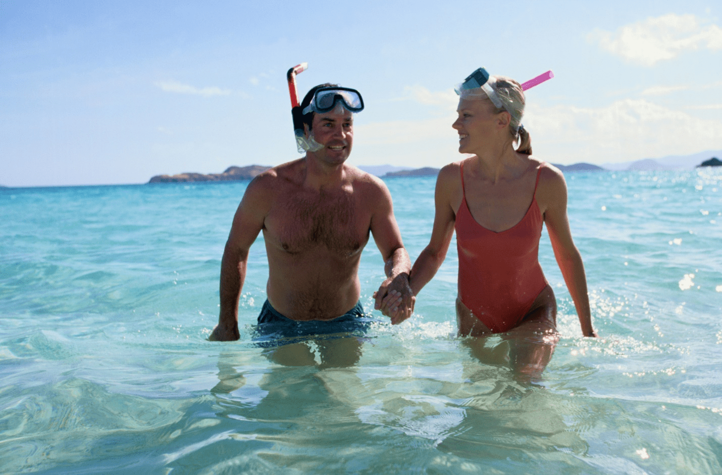 couple on a snorkeling trip